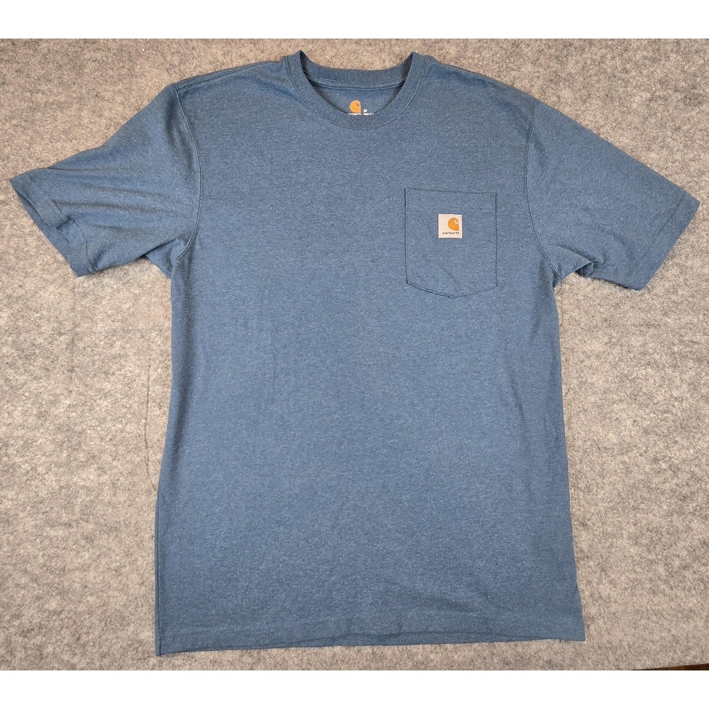 Carhartt Shirt Mens Medium Blue Original Fit Pocket Tee Workwear K87 M137